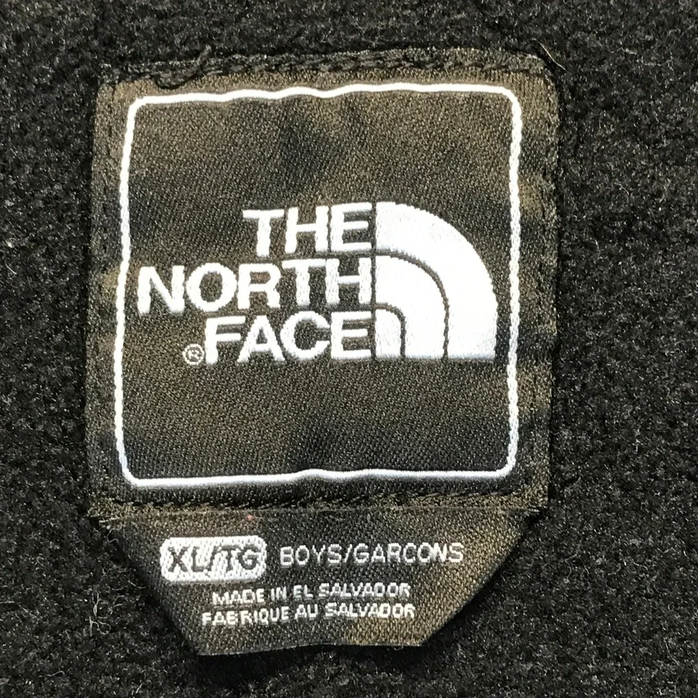 The North Face Denali Fleece Jacket Boys XL Black Good Full Zip Mock Neck Coat